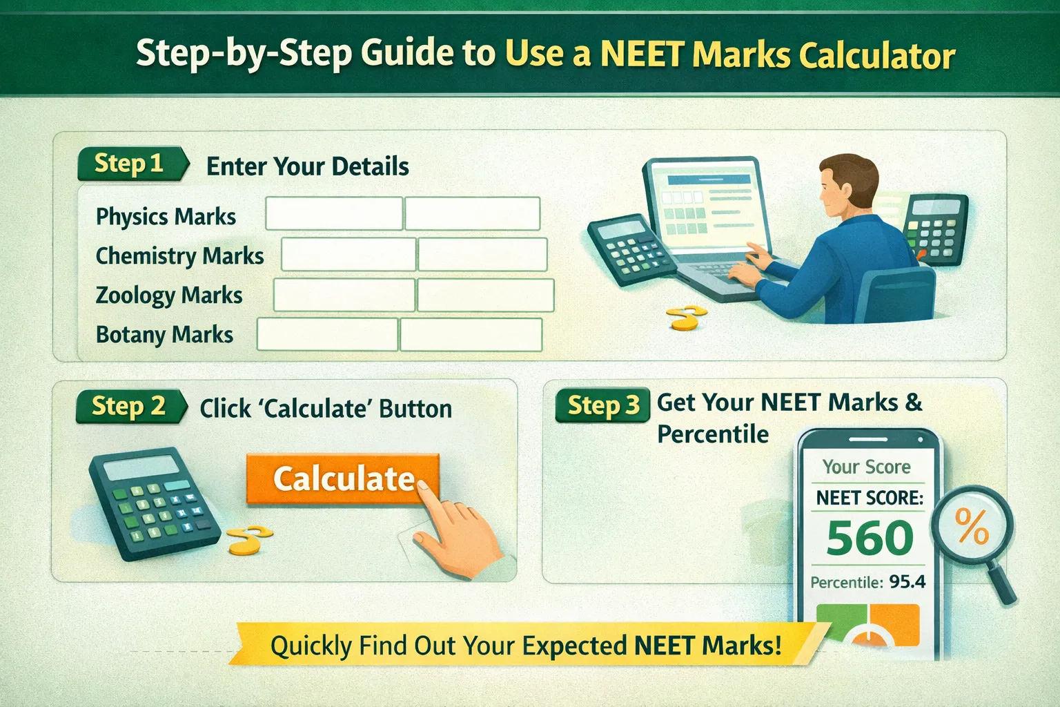 Step-by-Step Guide to Use a NEET Marks Calculator